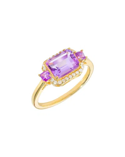 Tiramisu 14k Over Silver 1.82 Ct. Tw. Gemstone Solitaire Ring In Purple