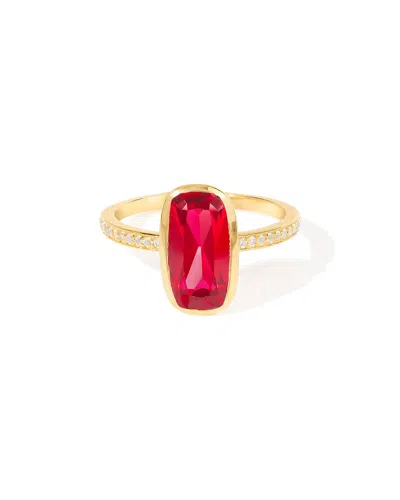 Tiramisu 14k Over Silver 2.28 Ct. Tw. Lab-grown Gemstone Statement Ring In Pink