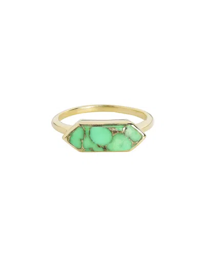 Tiramisu 14k Over Silver 2.39 Ct. Tw. Green Copper Turquoise Ring