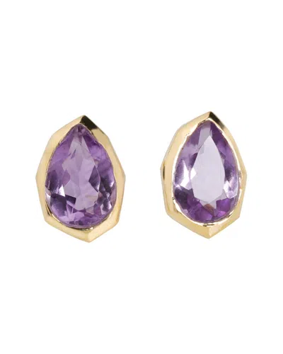 Tiramisu 14k Over Silver 2.43 Ct. Tw. Purple Amethyst Earrings