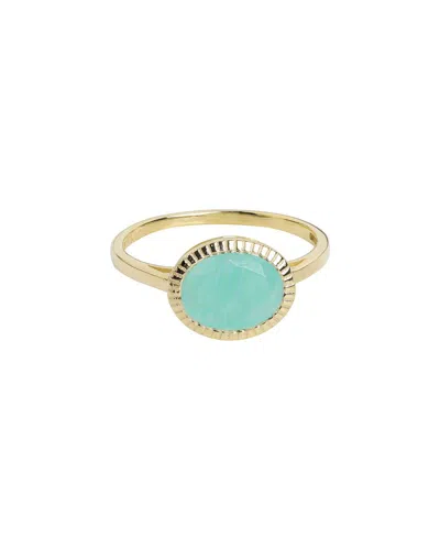 Tiramisu 14k Over Silver 2.90 Ct. Tw. Amazonite Ring In Gold