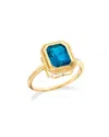 Tiramisu 14k Over Silver 2.93 Ct. Tw. London Blue Topaz Solitaire Ring In Gold