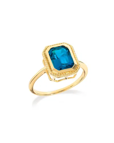 Tiramisu 14k Over Silver 2.93 Ct. Tw. London Blue Topaz Solitaire Ring In Gold