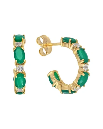 Tiramisu 14k Over Silver 3.45 Ct. Tw. Gemstone Earrings In Green