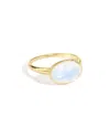 Tiramisu 14k Over Silver 3.30 Ct. Tw. Moonstone Solitaire Ring In Gold