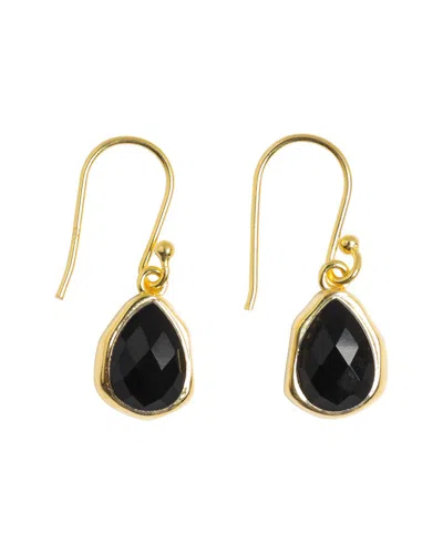 Tiramisu 14k Over Silver 3.87 Ct. Tw. Black Onyx Earrings In Gold