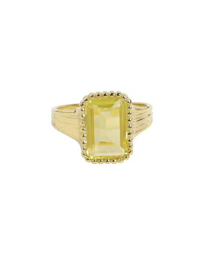 Tiramisu 14k Over Silver 3.88 Ct. Tw. Green Gold Quartz Ring