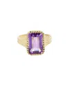Tiramisu 14k Over Silver 3.89 Ct. Tw. Purple Amethyst Ring