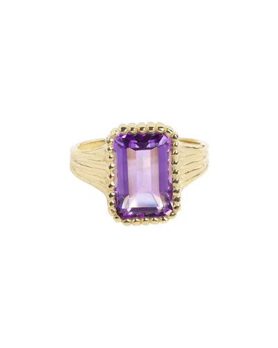 Tiramisu 14k Over Silver 3.89 Ct. Tw. Purple Amethyst Ring In Gold