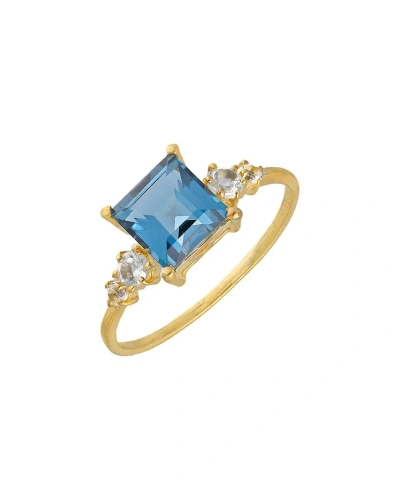 Tiramisu 14k Over Silver 4.50 Ct. Tw. Gemstone Ring In Blue