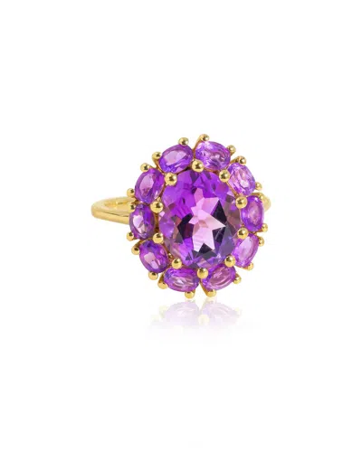 Tiramisu 14k Over Silver 4.78 Ct. Tw. Amethyst Ring In Gold
