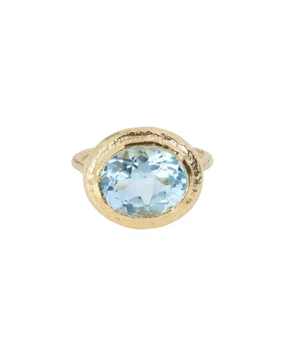 Tiramisu 14k Over Silver 5.75 Ct. Tw. Sky Blue Topaz Ring In Gold