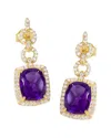 Tiramisu 14k Over Silver 5.95 Ct. Tw. Gemstone Drop Earrings In Purple
