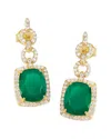 Tiramisu 14k Over Silver 6.20 Ct. Tw. Gemstone Drop Earrings In Green