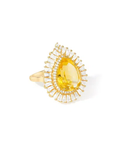 Tiramisu 14k Over Silver 7.29 Ct. Tw. Gemstone Statement Ring In Gold