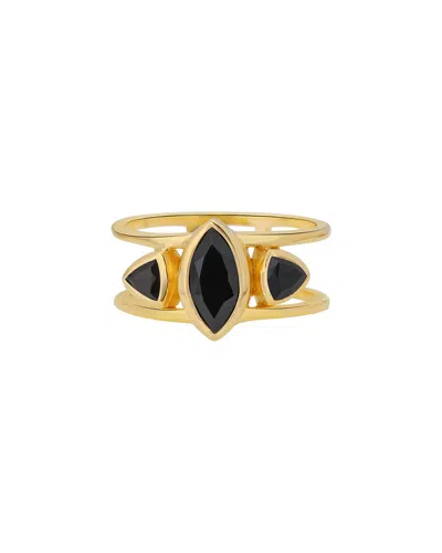 Tiramisu 14k Over Silver Black Onyx Ring