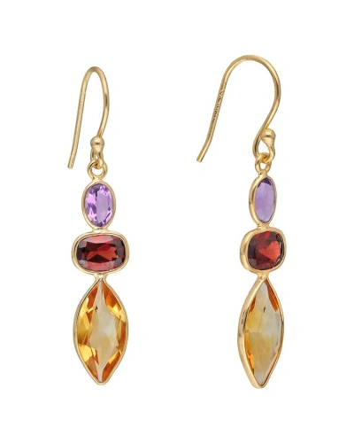 Tiramisu 14k Over Silver Gemstone Earrings In Gold