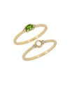 Tiramisu 14k Plated 0.39 Ct. Tw. Gemstone & 3x3mm Pearl Ring