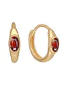 Tiramisu 14k Plated 0.60 Ct. Tw. Garnet Huggie Earrings