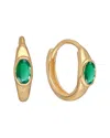 Tiramisu 14k Plated 0.60 Ct. Tw. Green Onyx Huggie Earrings