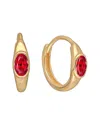Tiramisu 14k Plated 0.60 Ct. Tw. La-grown Ruby Huggie Earrings