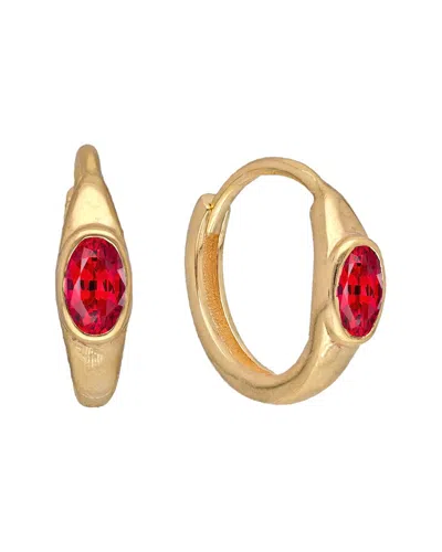 TIRAMISU TIRAMISU 14K PLATED 0.60 CT. TW. LAB-GROWN RUBY HUGGIE EARRINGS