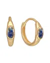 Tiramisu 14k Plated 0.60 Ct. Tw. Labradorite Huggie Earrings
