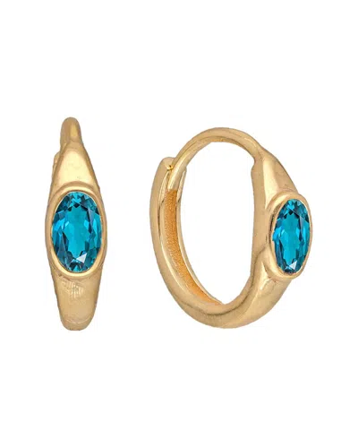 Tiramisu 14k Plated 0.60 Ct. Tw. London Blue Topaz Huggie Earrings In No Color