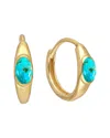 Tiramisu 14k Plated 0.60 Ct. Tw. Mohave Turquoise Huggie Earrings