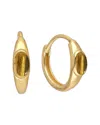 Tiramisu 14k Plated 0.60 Ct. Tw. Tiger Eye Huggie Earrings