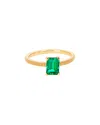 Tiramisu 14k Plated 0.75 Ct. Tw. Lab-grown Zambian Emerald Ring