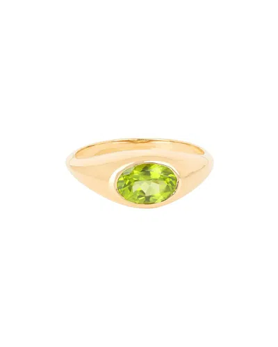 Tiramisu 14k Plated 1.00 Ct. Tw. Peridot Ring In Green