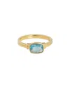Tiramisu 14k Plated 1.03 Ct. Tw. Green Fluorite Ring
