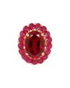 Tiramisu 14k Plated 10.30 Ct. Tw. Lab-created Ruby Ring