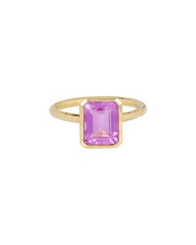 TIRAMISU TIRAMISU 14K PLATED 1.65 CT. TW. KUNZITE DOUBLET QUARTZ RING