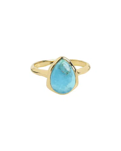 Tiramisu 14k Plated 2.65 Ct. Tw. Blue Mohave Turquoise Ring