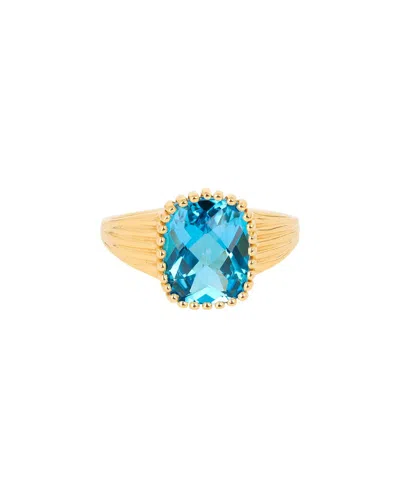 Tiramisu 14k Plated 3.25 Ct. Tw. Swiss Blue Topaz Ring