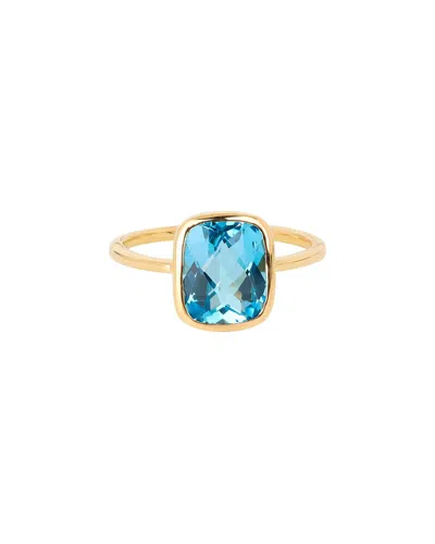TIRAMISU TIRAMISU 14K PLATED 3.75 CT. TW. SWISS BLUE TOPAZ RING