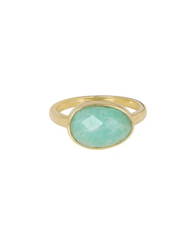 Tiramisu 14k Plated 3.80 Ct. Tw. Amazonite Ring