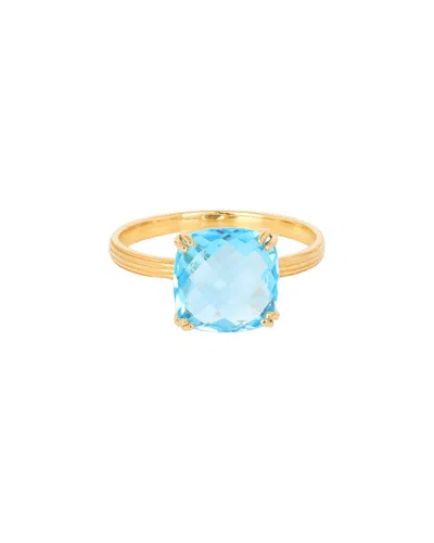 Tiramisu 14k Plated 3.95 Ct. Tw. Swiss Blue Topaz Ring