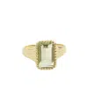 Tiramisu 14k Plated 4.25 Ct. Tw. Green Amethyst Ring
