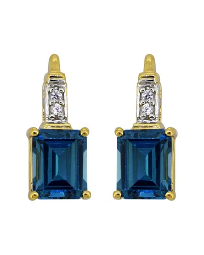 Tiramisu 14k Plated 6.63 Ct. Tw. Gemstone Studs In Gray