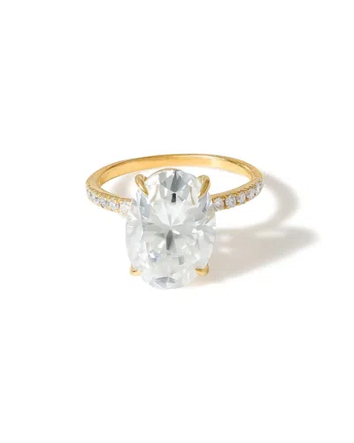 Tiramisu 14k Plated Silver 6.28 Ct. Tw. Moissanite Solitaire Ring In Gold
