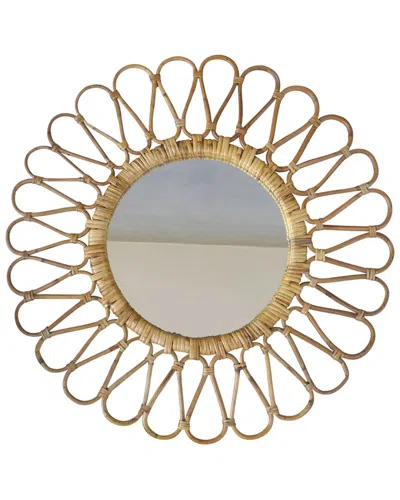 Tiramisu 25 In Round Handmade Rattan Cane Wall Mirror