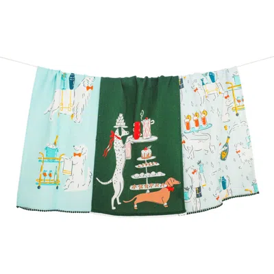 Tiramisu Cocktail Hour Dapper Dog Towel Set In Multi