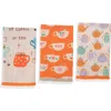 Tiramisu 3-piece Kitchen Towel Set In Orange