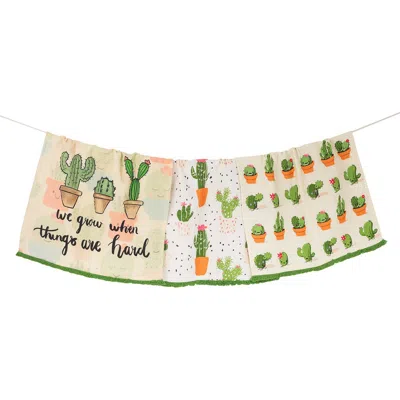 Tiramisu We Grow Cactus Kitchen Towel Set In Multi