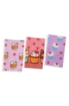 Tiramisu Kawaii Cupcake Cat Cotton Kitchen Towel Set In Multi