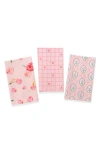Tiramisu 3-piece Kitchen Towel Set In Pink