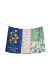 Tiramisu The Good Vibes Botanical Kitchen Towel Set In Multi